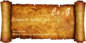Cserni Gréta névjegykártya
